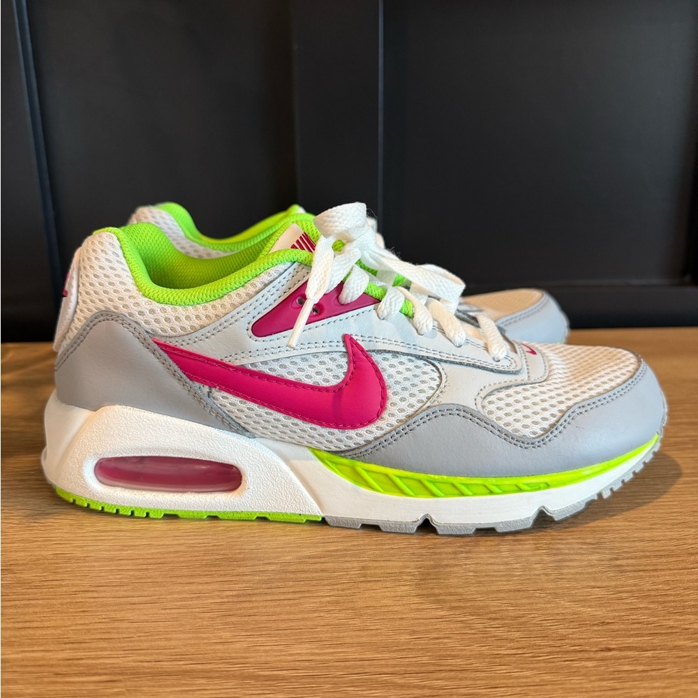 Nike Air Max Sneakers White Gray Neon Green Pink Women’s Size 8 - Picture 4 of 7